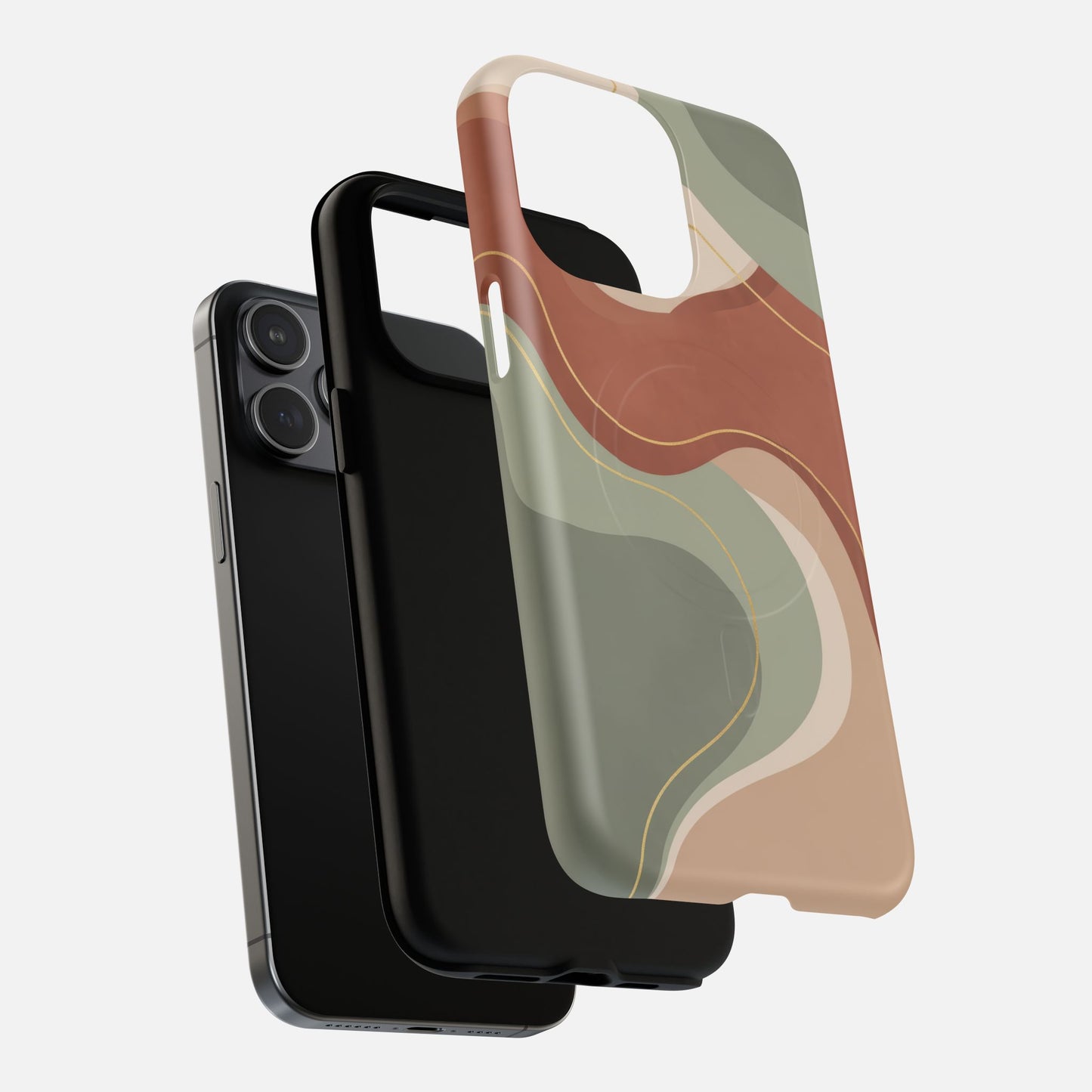Abstract Earth Tone iPhone Case — Tough Magnetic | MagSafe Compatible