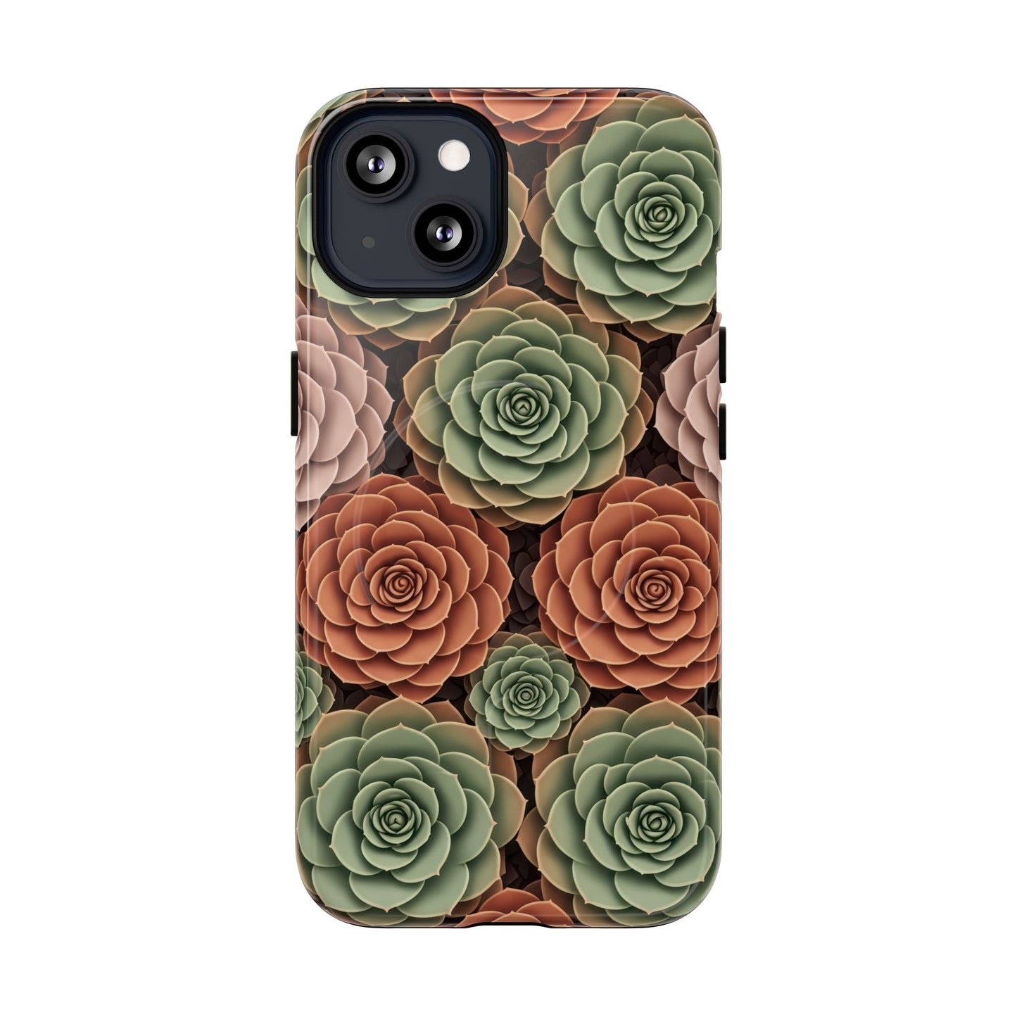 Magnetic Tough Case — Autumn Succulent Floral Phone Cover iPhone 13 Glossy Phone Case