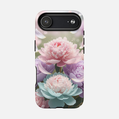 Floral Peony Tough Magnetic Phone Case — Pastel Peony Garden Protective Cover iPhone 17 Air Matte Phone Case