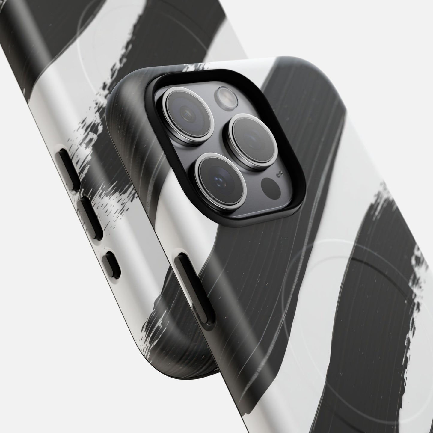 Abstract Black Brushstroke iPhone Case — Tough Magnetic | MagSafe Compatible