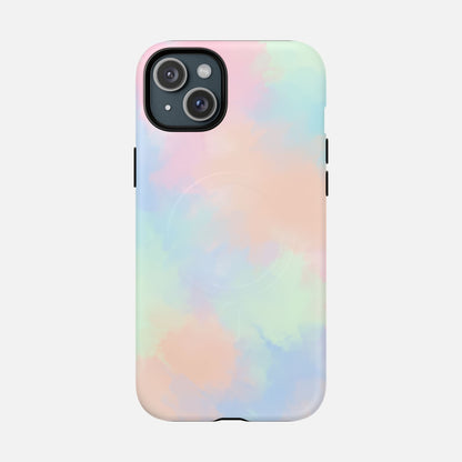 Pastel Watercolor Tough Magnetic Phone Case — Protective MagSafe Compatible Cover iPhone 15 Plus Matte Phone Case