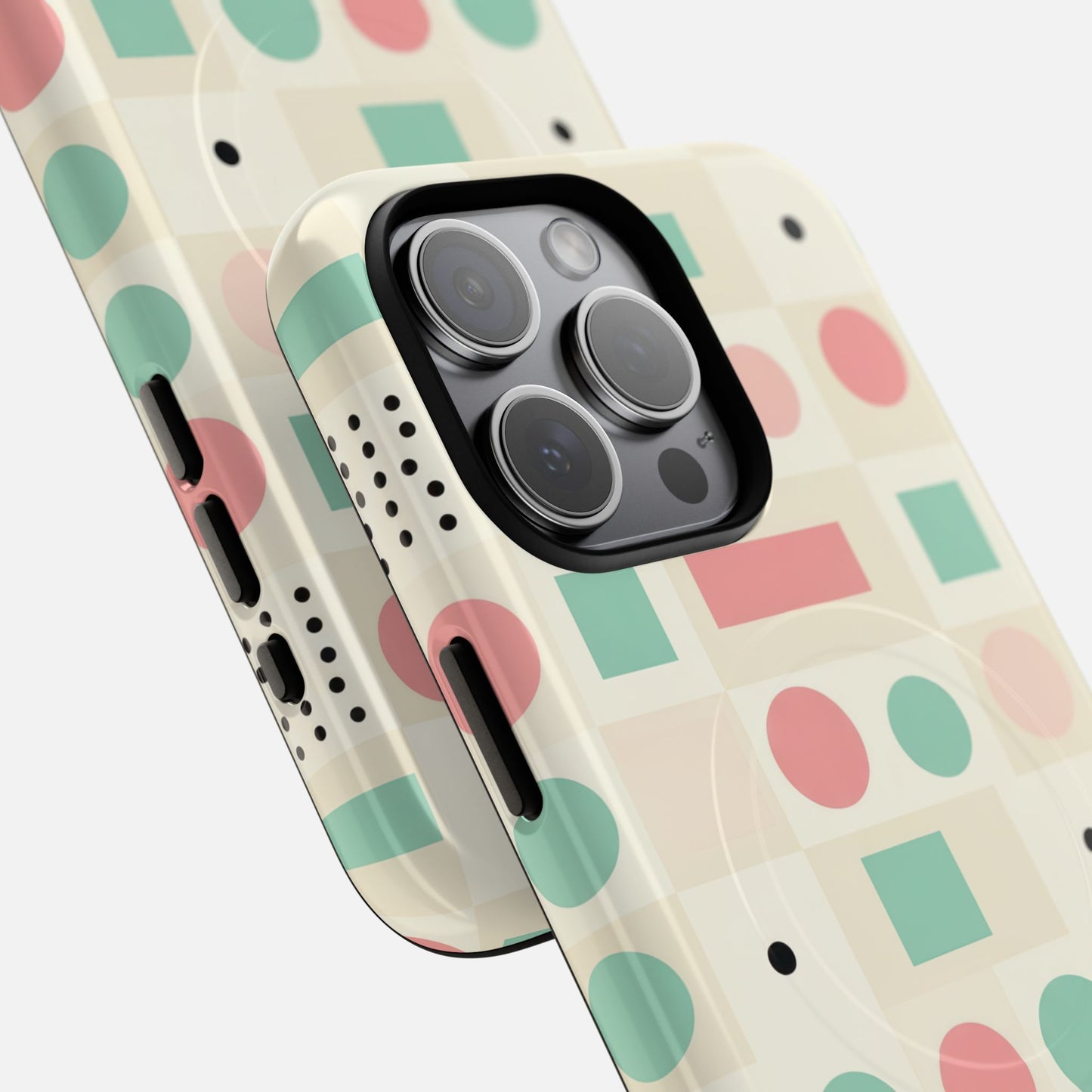 Pastel Circles & Squares iPhone Case — Tough Magnetic | MagSafe Compatible