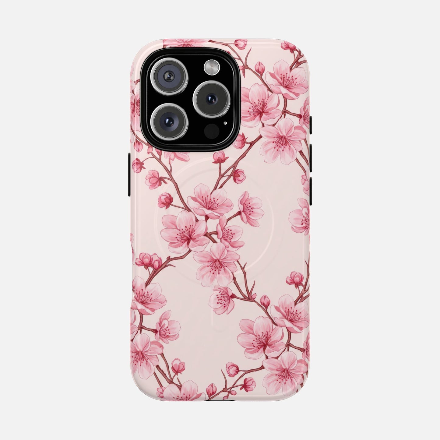 Pink Cherry Blossom iPhone Case — Tough Magnetic | MagSafe Compatible