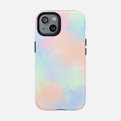 Pastel Watercolor Tough Magnetic Phone Case — Protective MagSafe Compatible Cover iPhone 14 Matte Phone Case