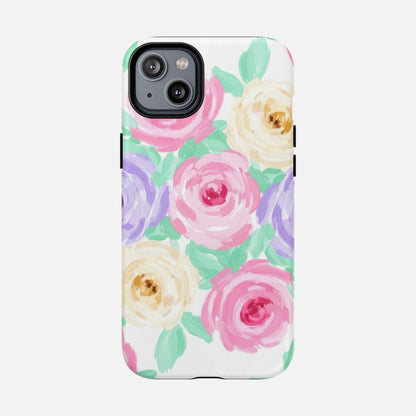 Floral Watercolor Roses iPhone Case — Tough Magnetic | MagSafe Compatible