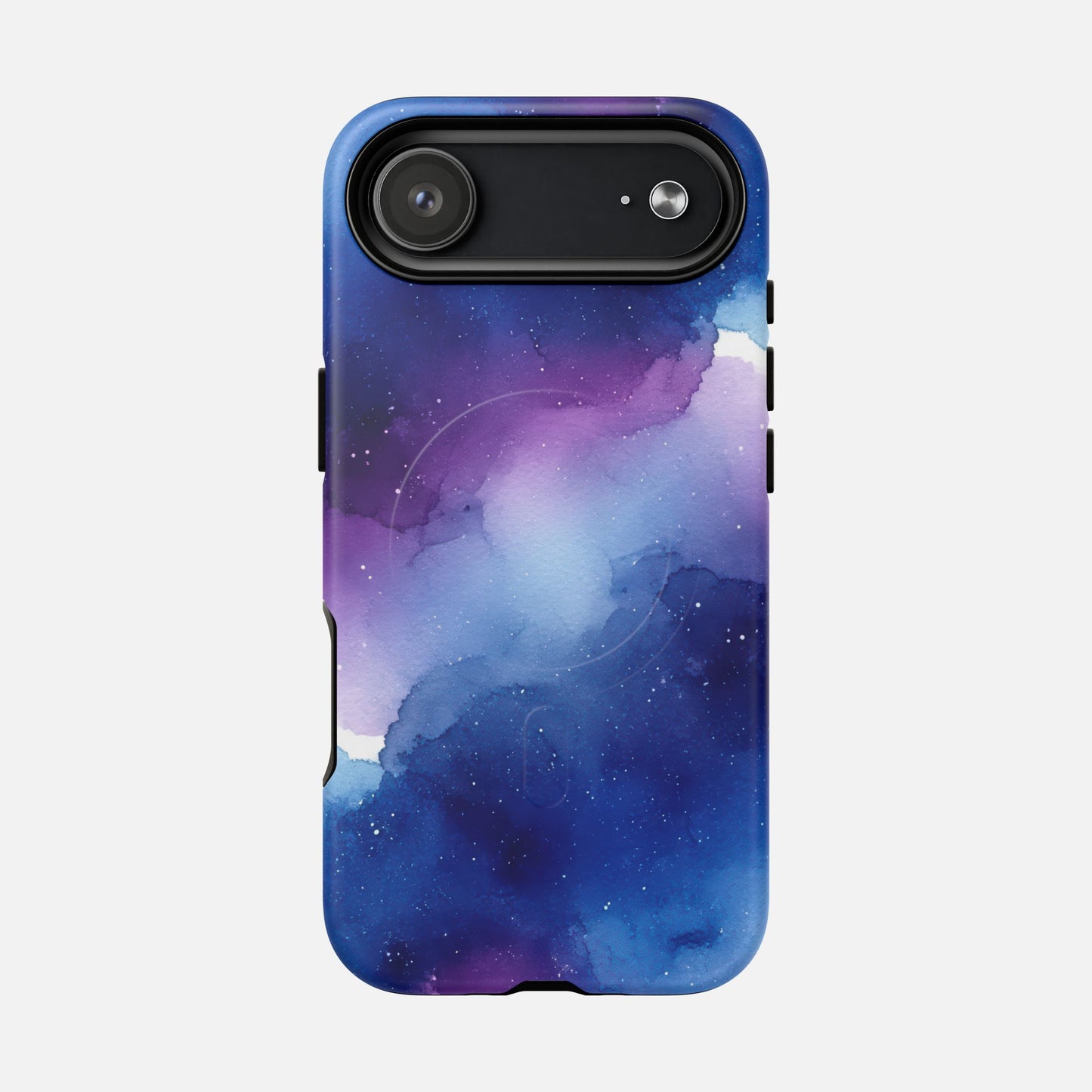 Galaxy Watercolor Tough Magnetic Phone Case — Blue Purple Nebula MagSafe Cover iPhone 17 Air Matte Phone Case