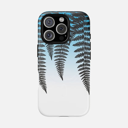 Fern Silhouette With Blue Ombre iPhone Case — Tough Magnetic | MagSafe Compatible