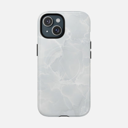 Marble White iPhone Case — Tough Magnetic | MagSafe Compatible