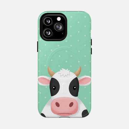 Cow Cartoon iPhone Case — Tough Magnetic | MagSafe Compatible