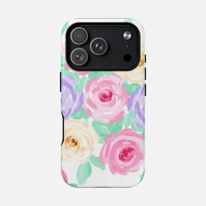 Floral Watercolor Roses iPhone Case — Tough Magnetic | MagSafe Compatible
