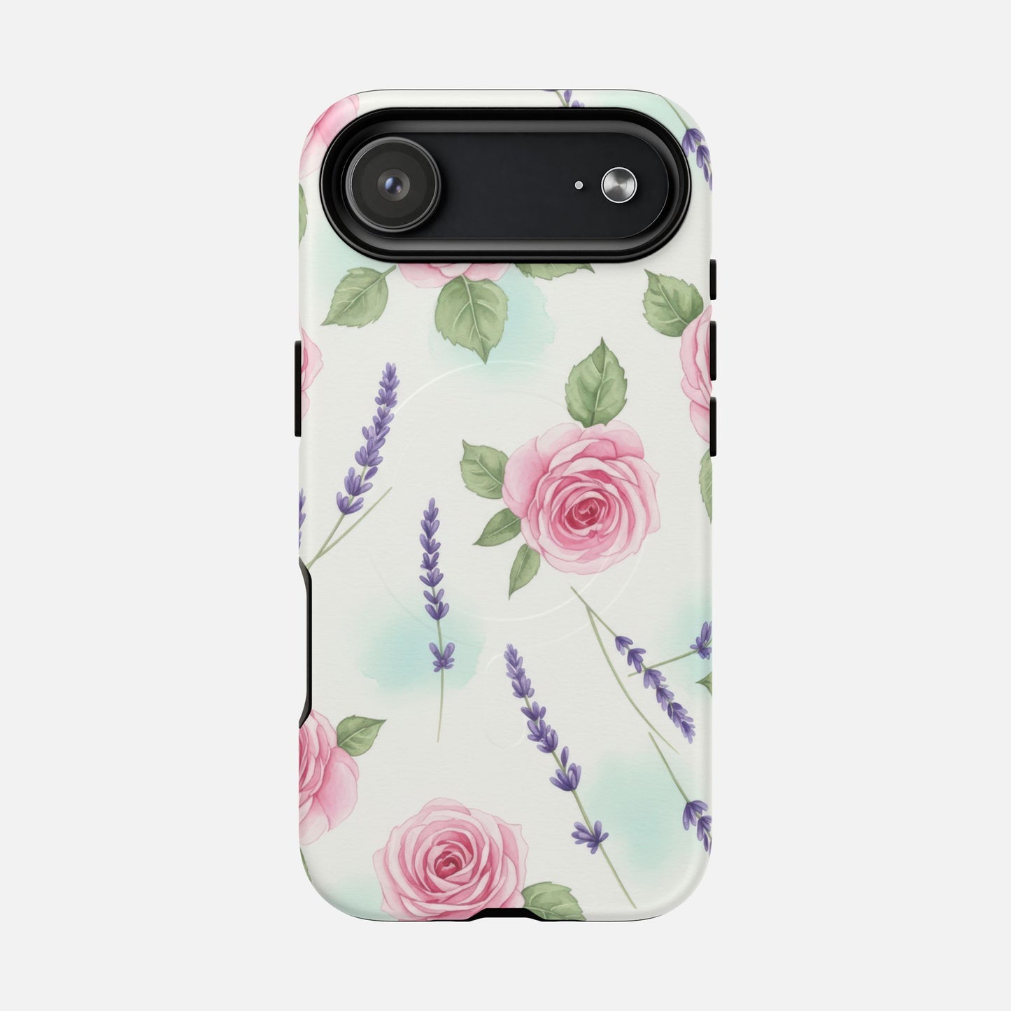Floral Rose & Lavender iPhone Case — Tough Magnetic | MagSafe Compatible