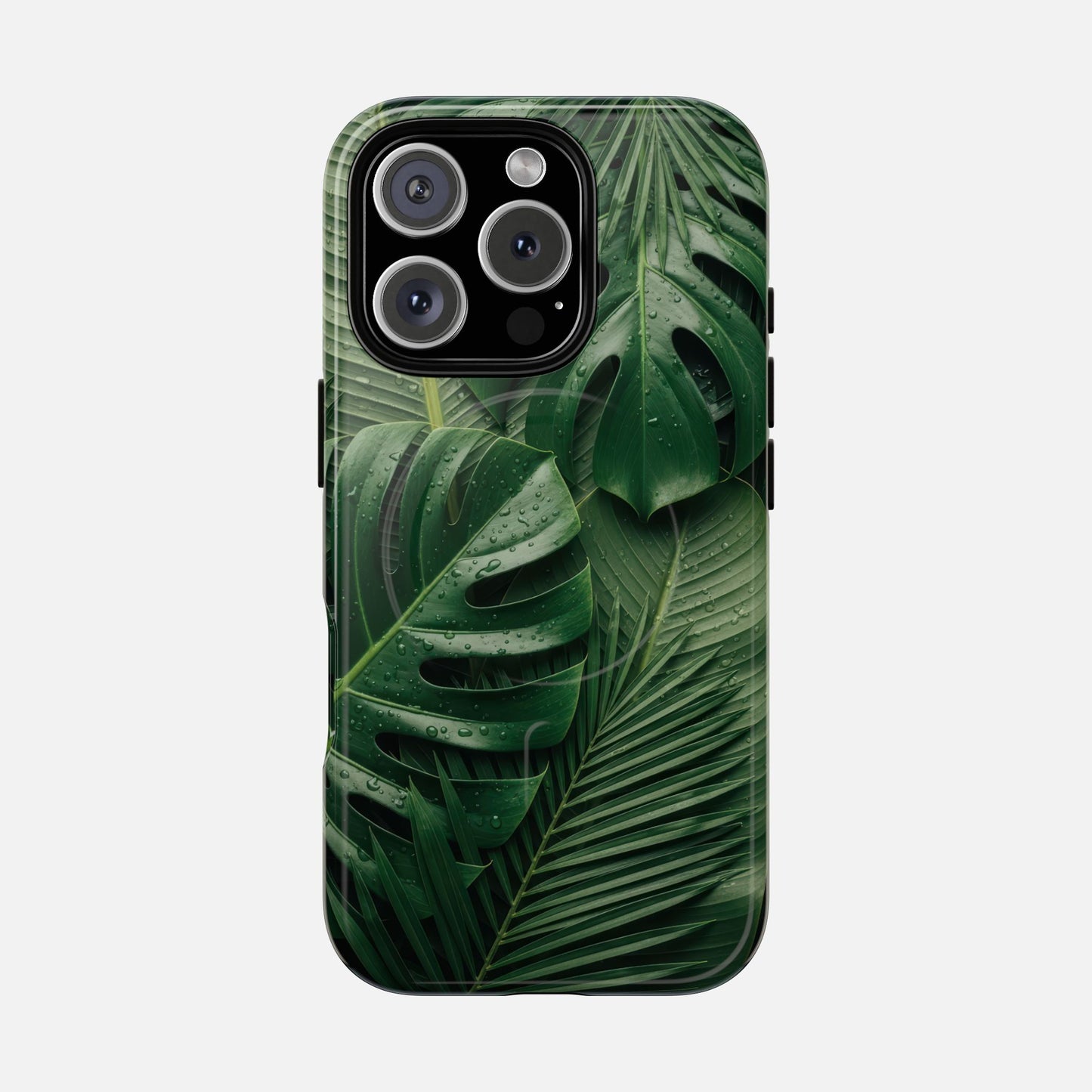 Tropical Monstera Magnetic Phone Case — Tough Protective iPhone Cover iPhone 16 Pro Glossy Phone Case