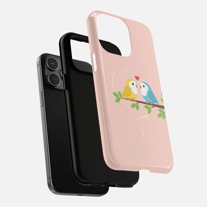 Cute Love Birds iPhone Case — Tough Magnetic | MagSafe Compatible