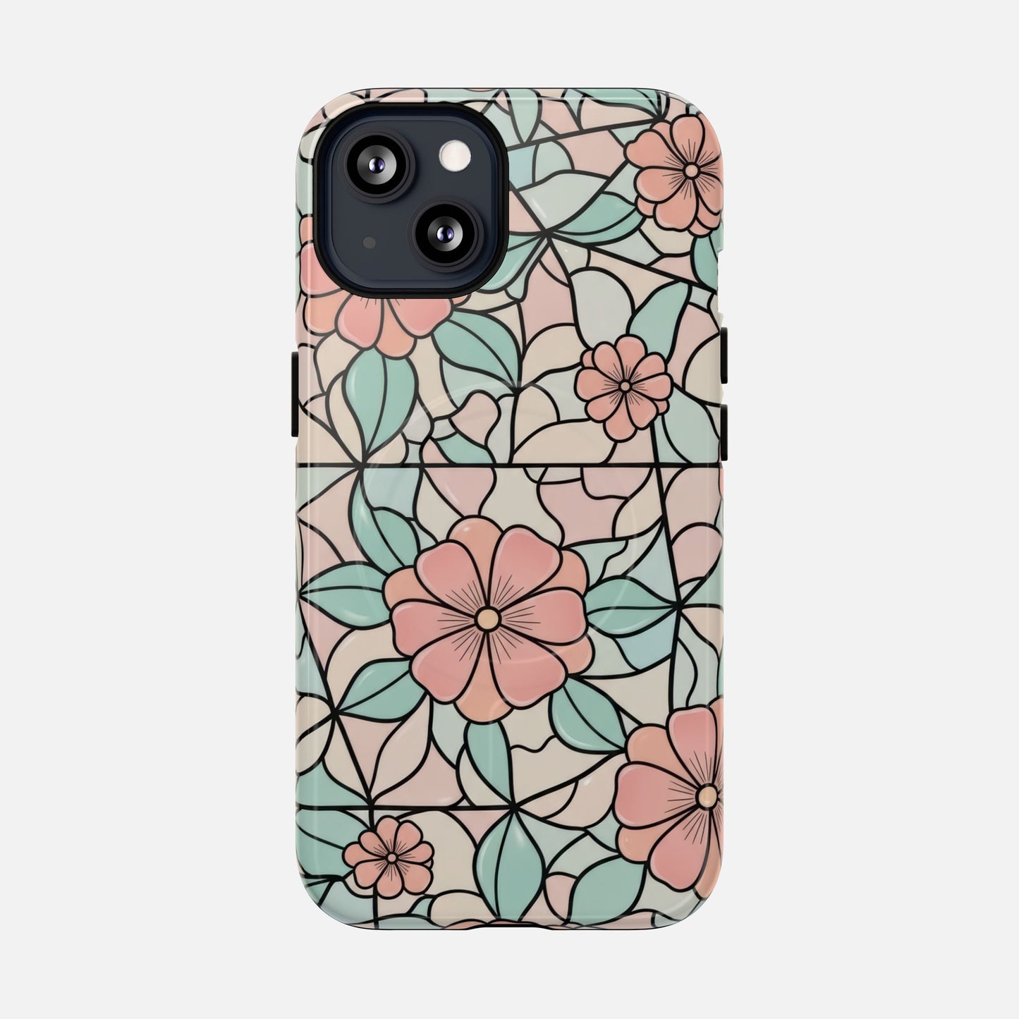 Pastel Floral Mosaic iPhone Case — Tough Magnetic | MagSafe Compatible