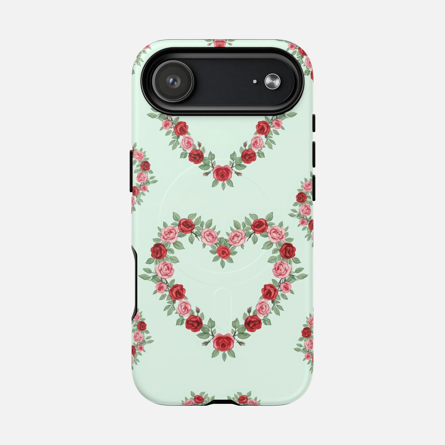 Rose Heart Floral iPhone Case — Tough Magnetic | MagSafe Compatible