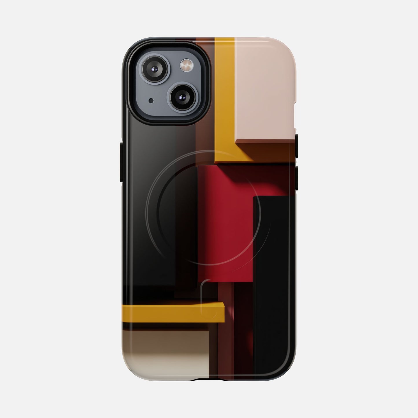 Retro Geometric Abstract iPhone Case — Tough Magnetic | MagSafe Compatible