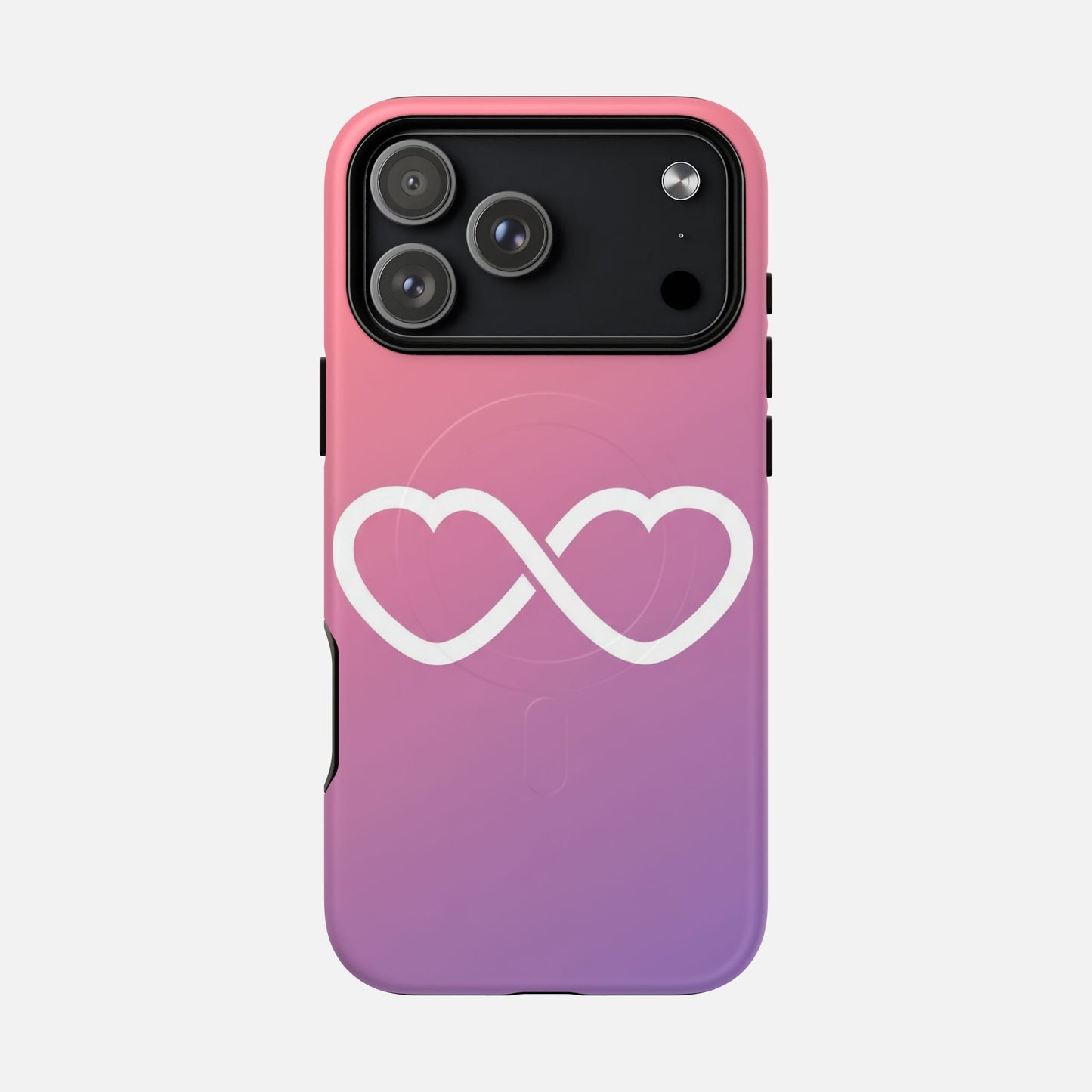 Infinity Heart With Pink Gradient iPhone Case — Tough Magnetic | MagSafe Compatible