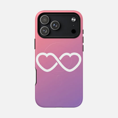 Infinity Heart With Pink Gradient iPhone Case — Tough Magnetic | MagSafe Compatible