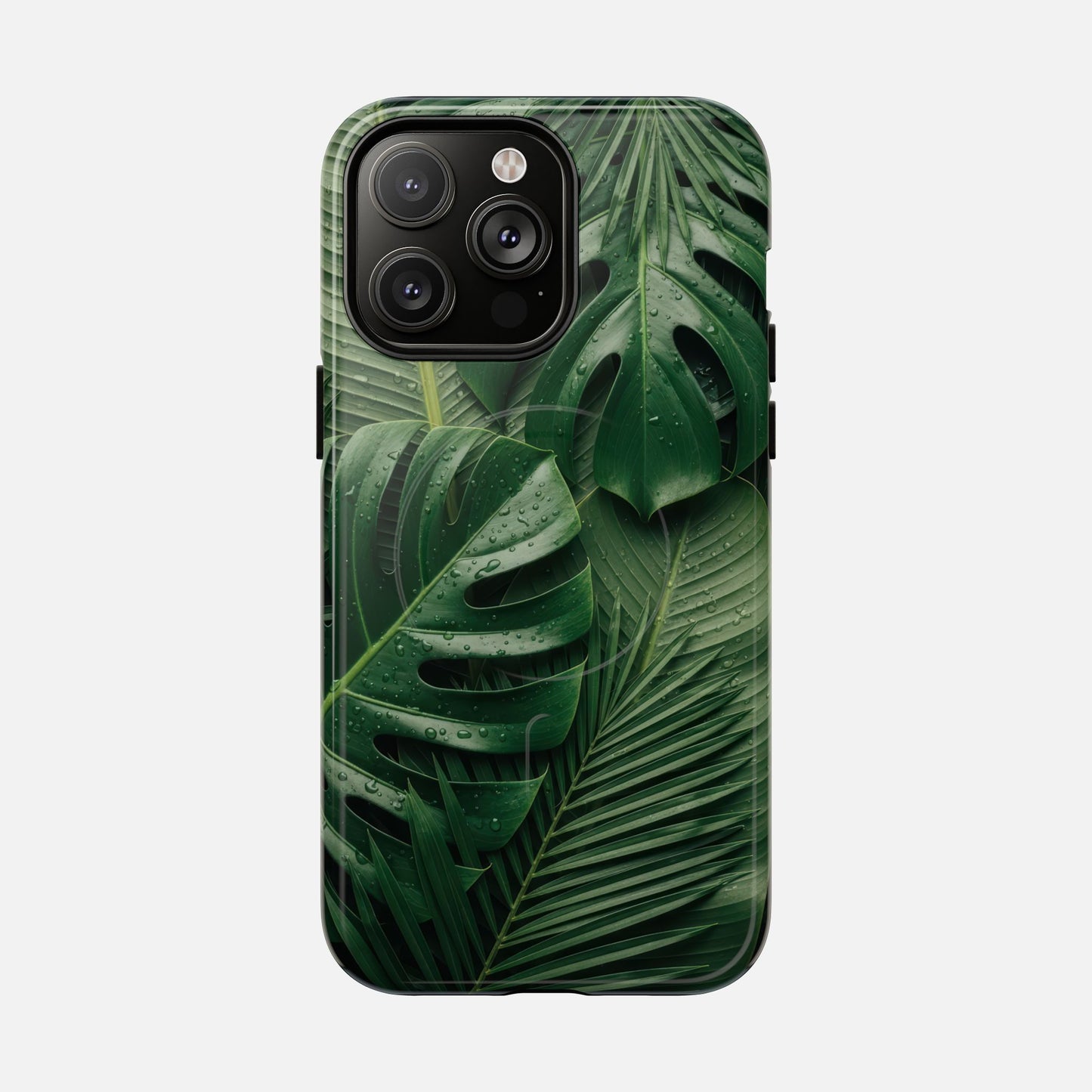 Tropical Monstera Magnetic Phone Case — Tough Protective iPhone Cover iPhone 14 Pro Max Glossy Phone Case