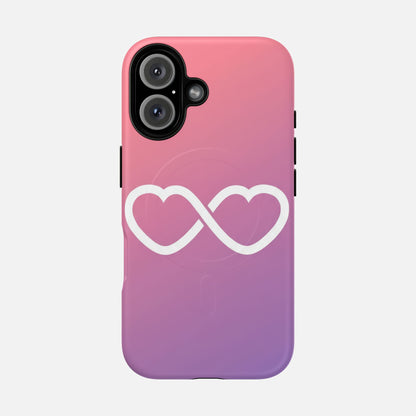 Infinity Heart With Pink Gradient iPhone Case — Tough Magnetic | MagSafe Compatible