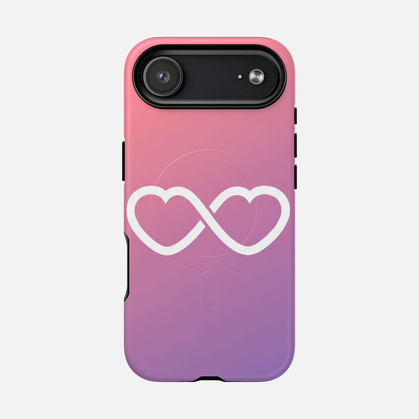 Infinity Heart With Pink Gradient iPhone Case — Tough Magnetic | MagSafe Compatible