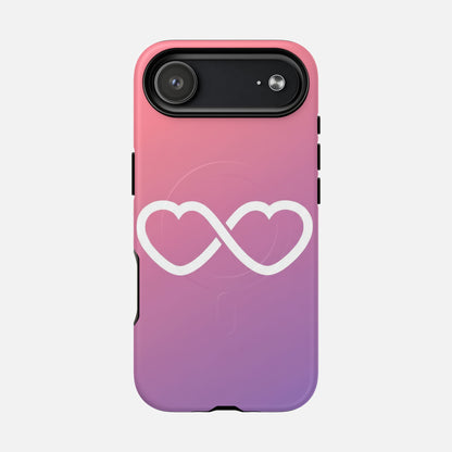 Infinity Heart With Pink Gradient iPhone Case — Tough Magnetic | MagSafe Compatible