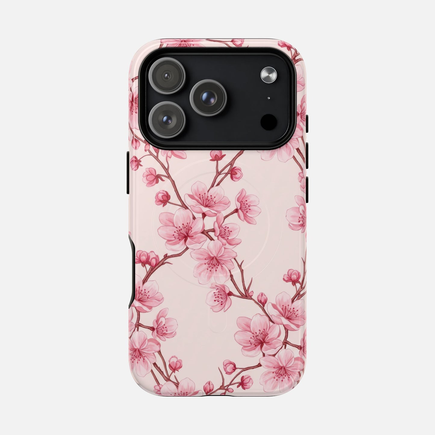 Pink Cherry Blossom iPhone Case — Tough Magnetic | MagSafe Compatible