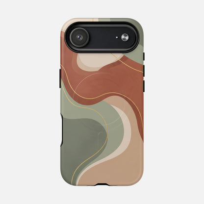 Abstract Earth Tone iPhone Case — Tough Magnetic | MagSafe Compatible