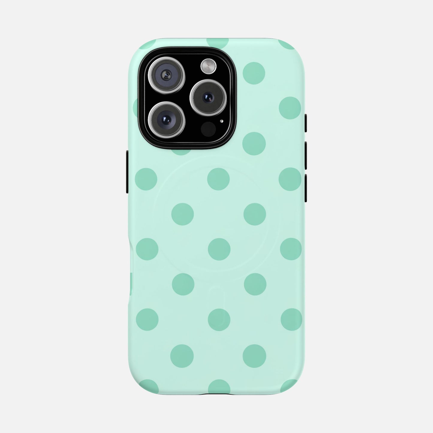 Mint Polka Dot iPhone Case — Tough Magnetic | MagSafe Compatible