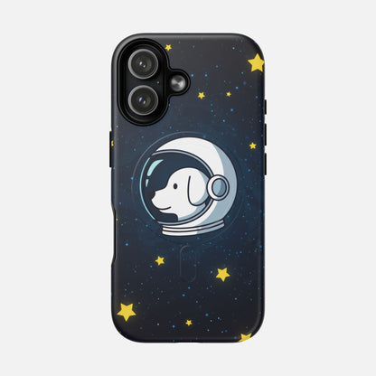 Astronaut Dog Magnetic Phone Case — Cute Space Puppy iPhone Cover with Stars iPhone 17 Matte Phone Case
