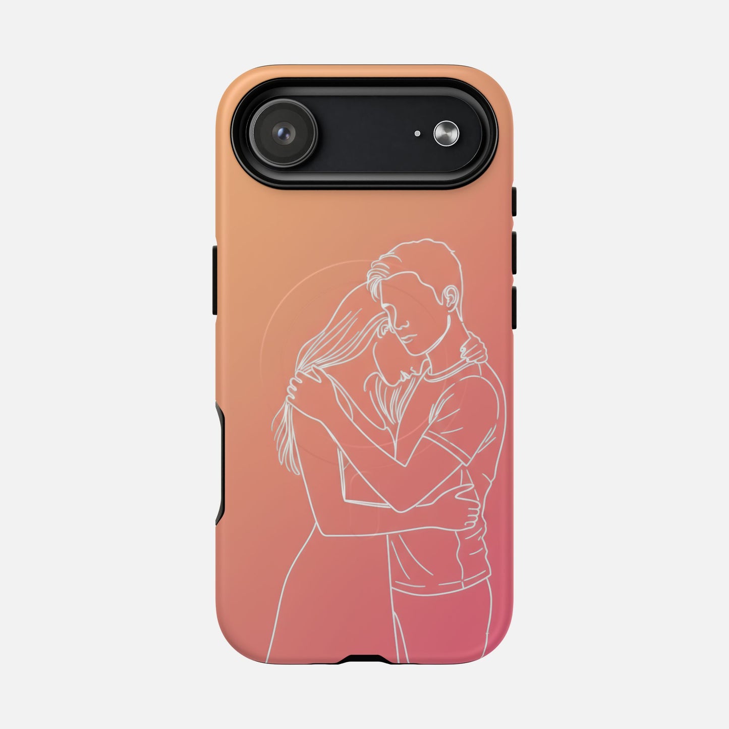 Romantic Outline Couple Tough Magnetic Phone Case — Protective iPhone Cover for Couples, Anniversary & Valentine’s Gift iPhone 17 Air Matte Phone Case