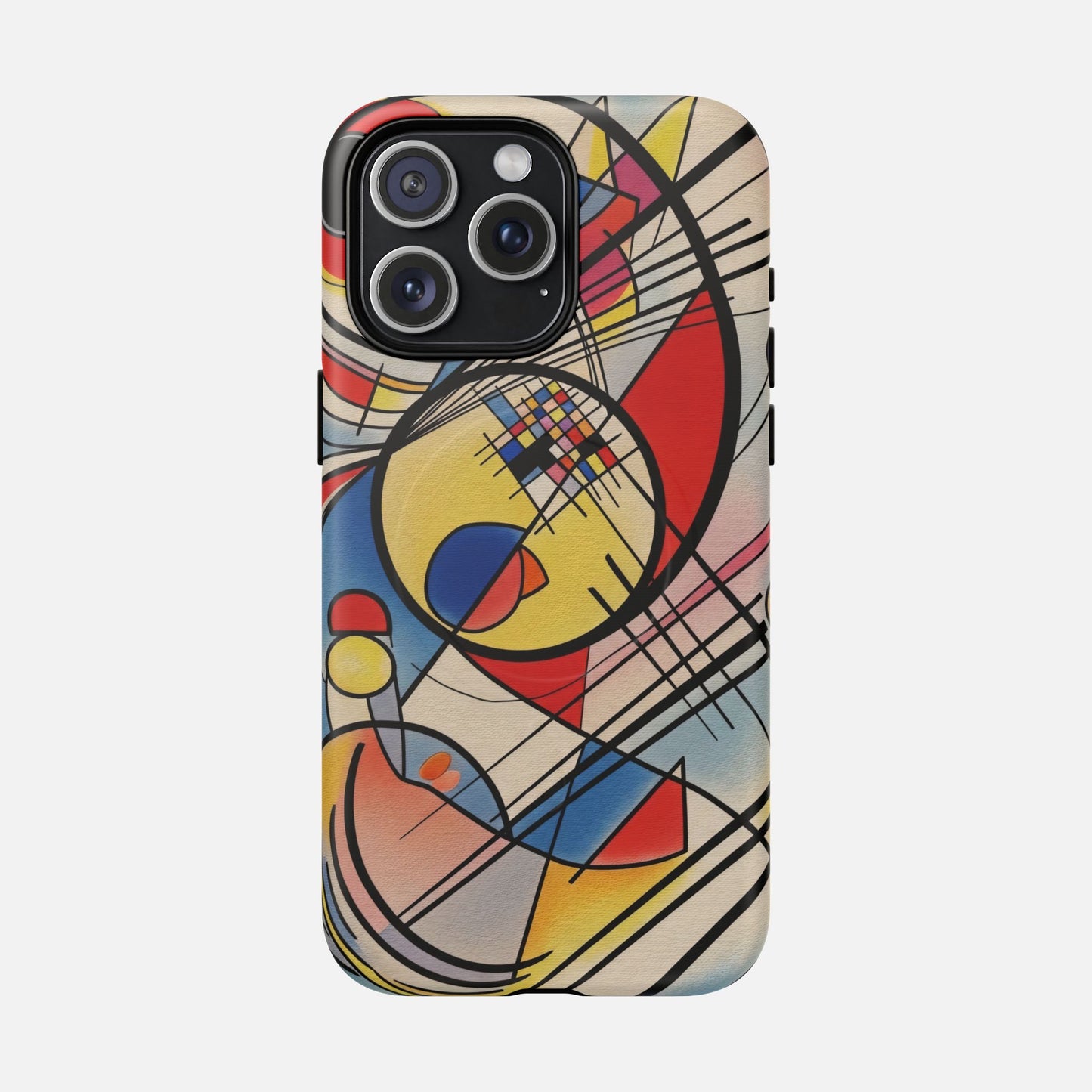 Abstract Geometric Phone Case — Colorful Modern Art Tough Magnetic Case iPhone 15 Pro Max Matte Phone Case