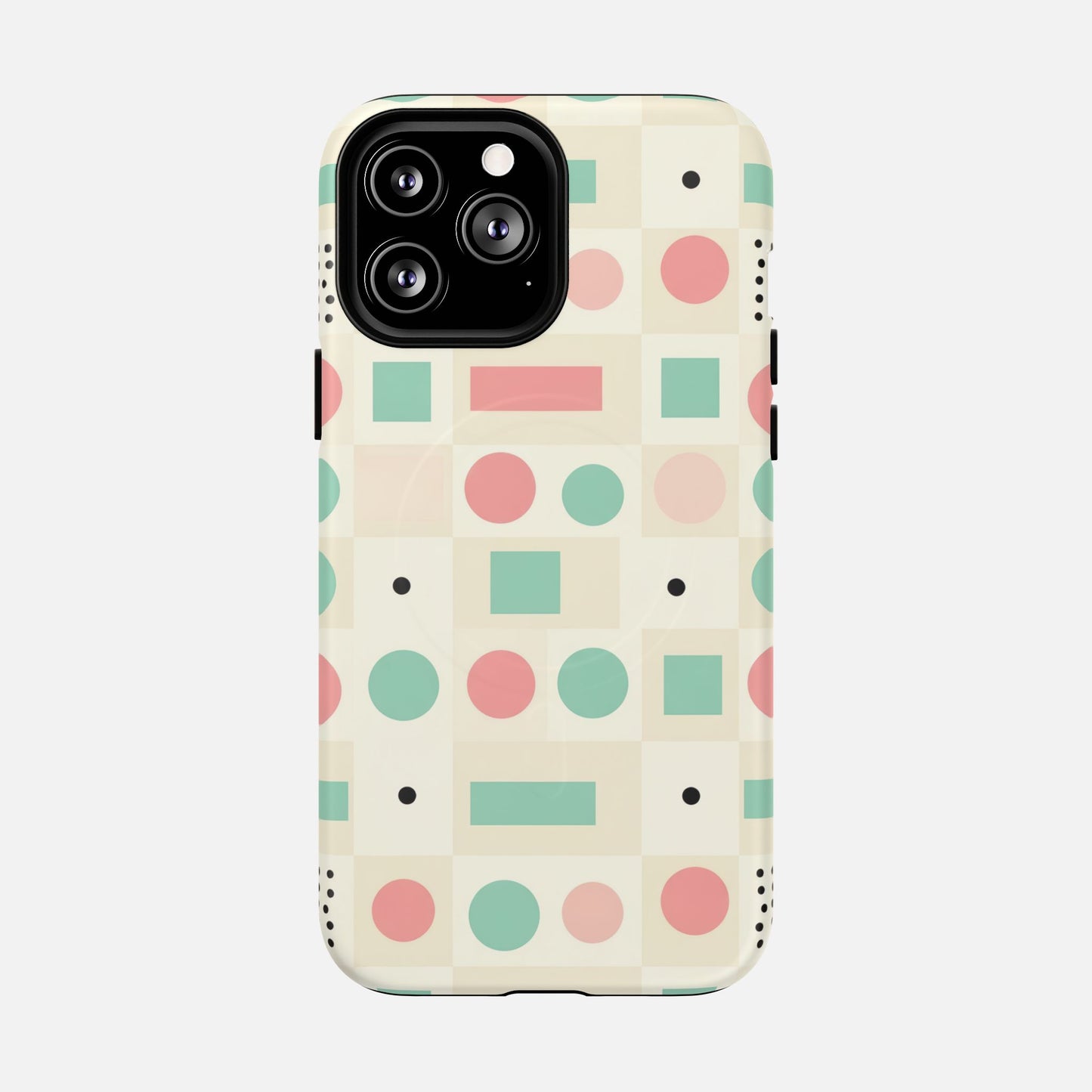 Pastel Circles & Squares iPhone Case — Tough Magnetic | MagSafe Compatible