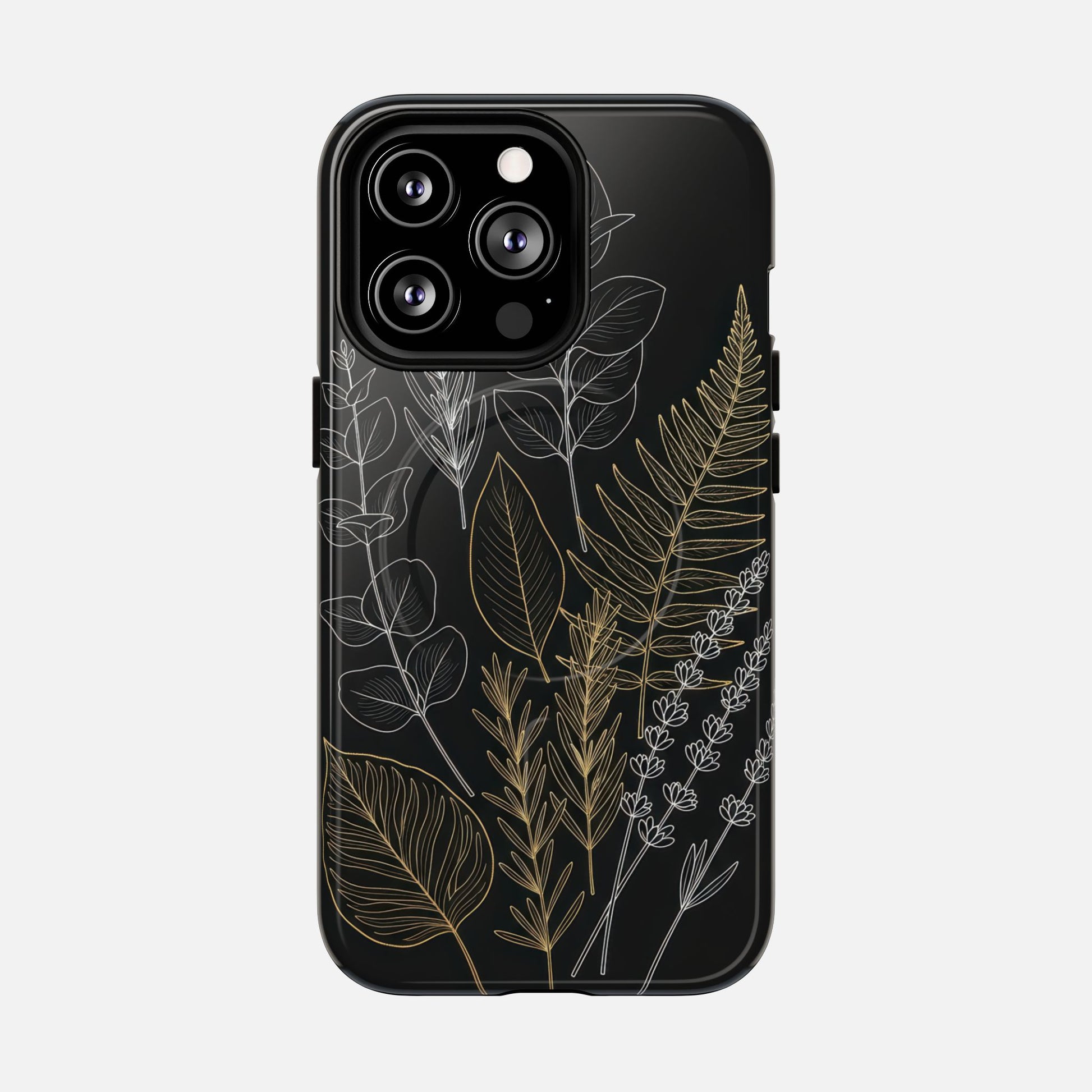 Tough Magnetic Case — Botanical Gold & Silver Fern Phone Cover iPhone 13 Pro Glossy Phone Case
