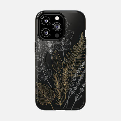 Tough Magnetic Case — Botanical Gold & Silver Fern Phone Cover iPhone 13 Pro Glossy Phone Case