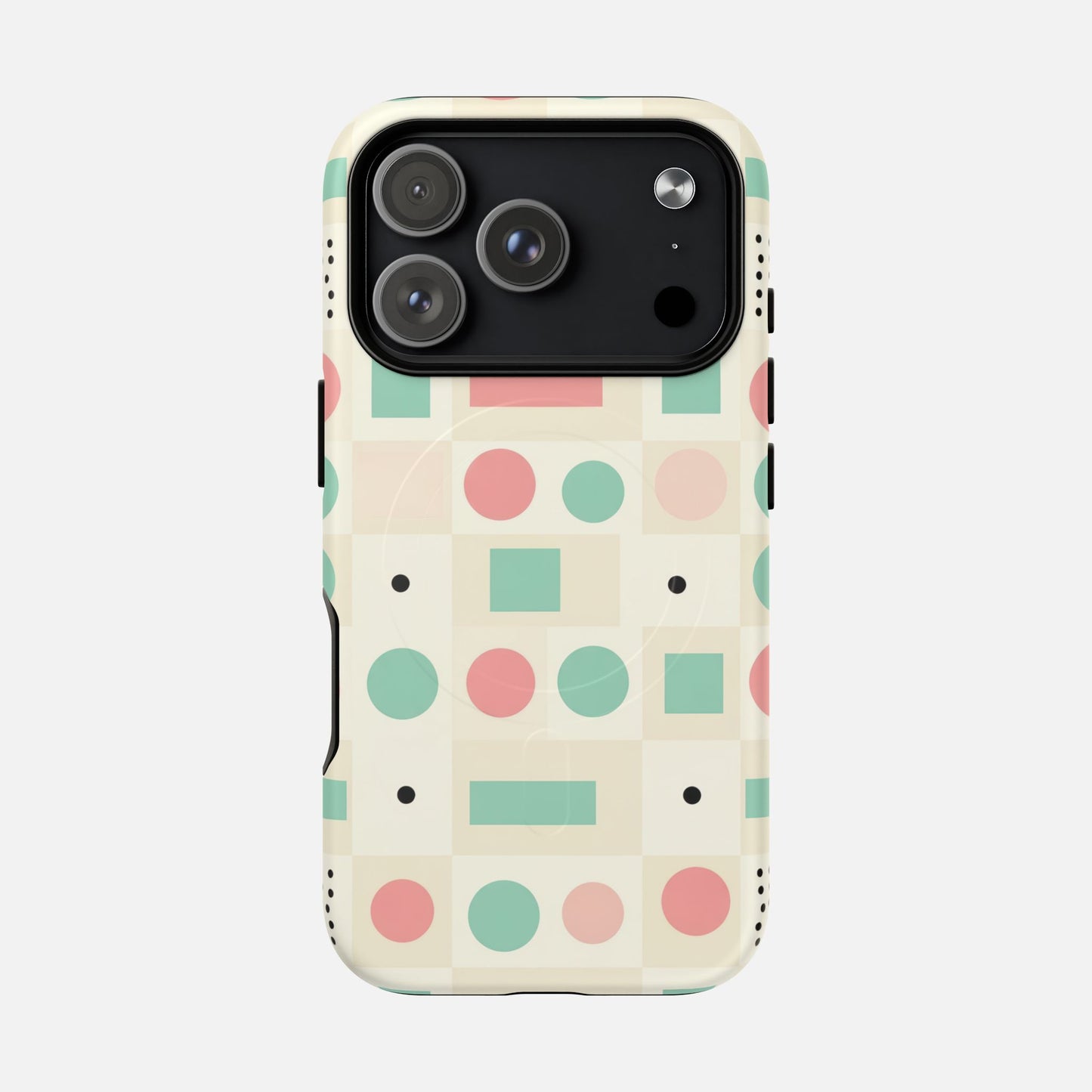 Pastel Circles & Squares iPhone Case — Tough Magnetic | MagSafe Compatible