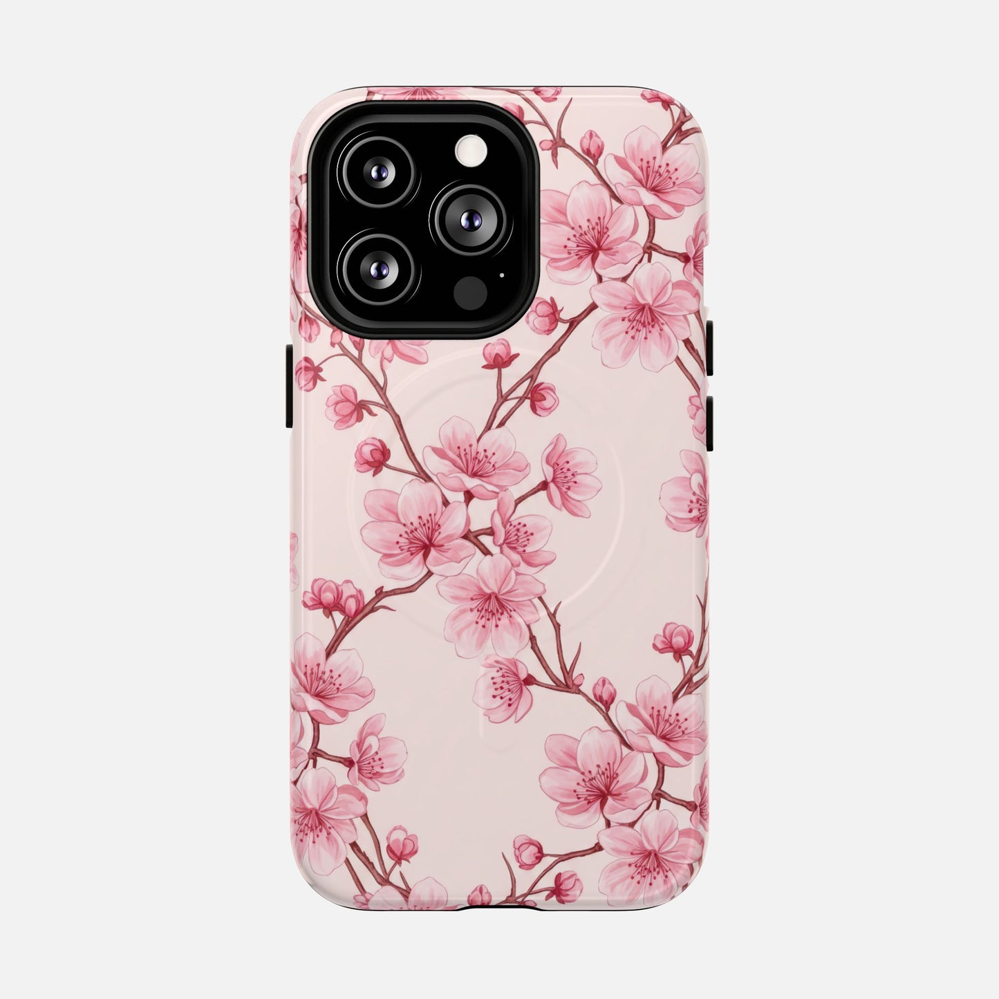 Pink Cherry Blossom iPhone Case — Tough Magnetic | MagSafe Compatible