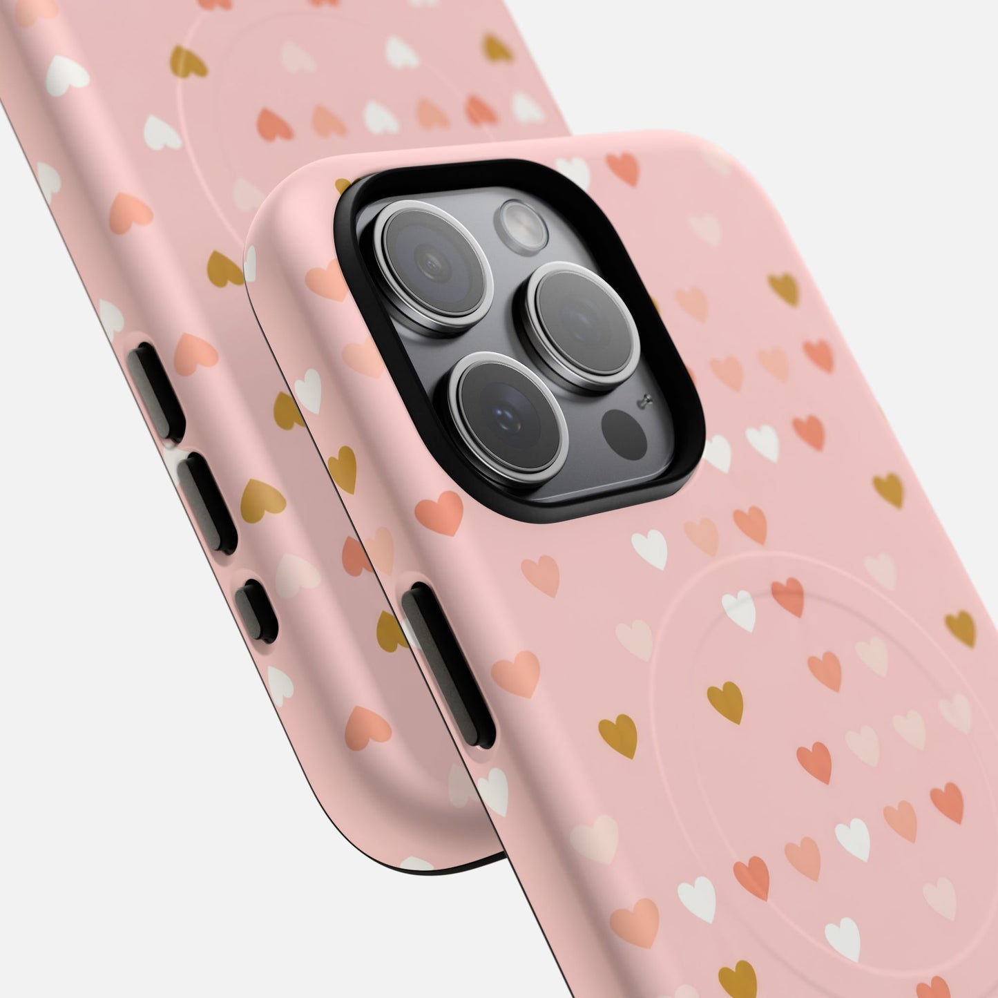 Pink Heart Pattern iPhone Case — Tough Magnetic | MagSafe Compatible