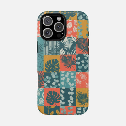 Tropical Patchwork Tough Magnetic Phone Case iPhone 16 Pro Max Matte Phone Case