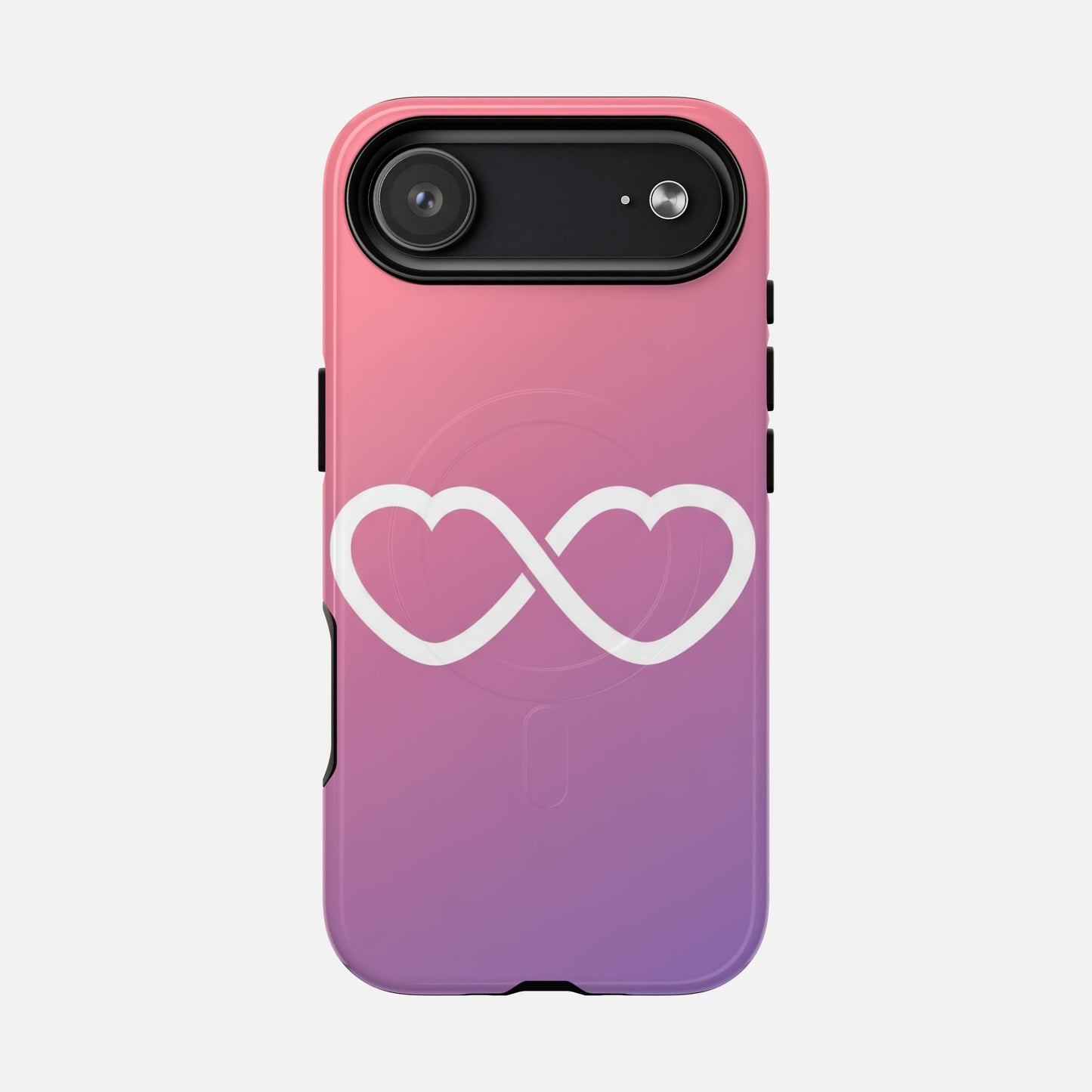 Infinity Heart With Pink Gradient iPhone Case — Tough Magnetic | MagSafe Compatible