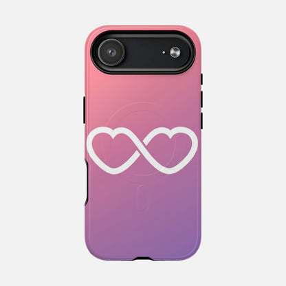 Infinity Heart With Pink Gradient iPhone Case — Tough Magnetic | MagSafe Compatible