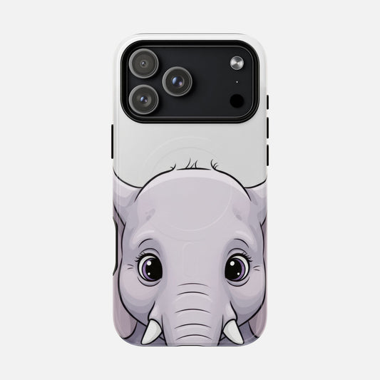 Cute Elephant Tough Magnetic Phone Case — Protective Magnetic iPhone Cover iPhone 17 Pro Max Glossy Phone Case