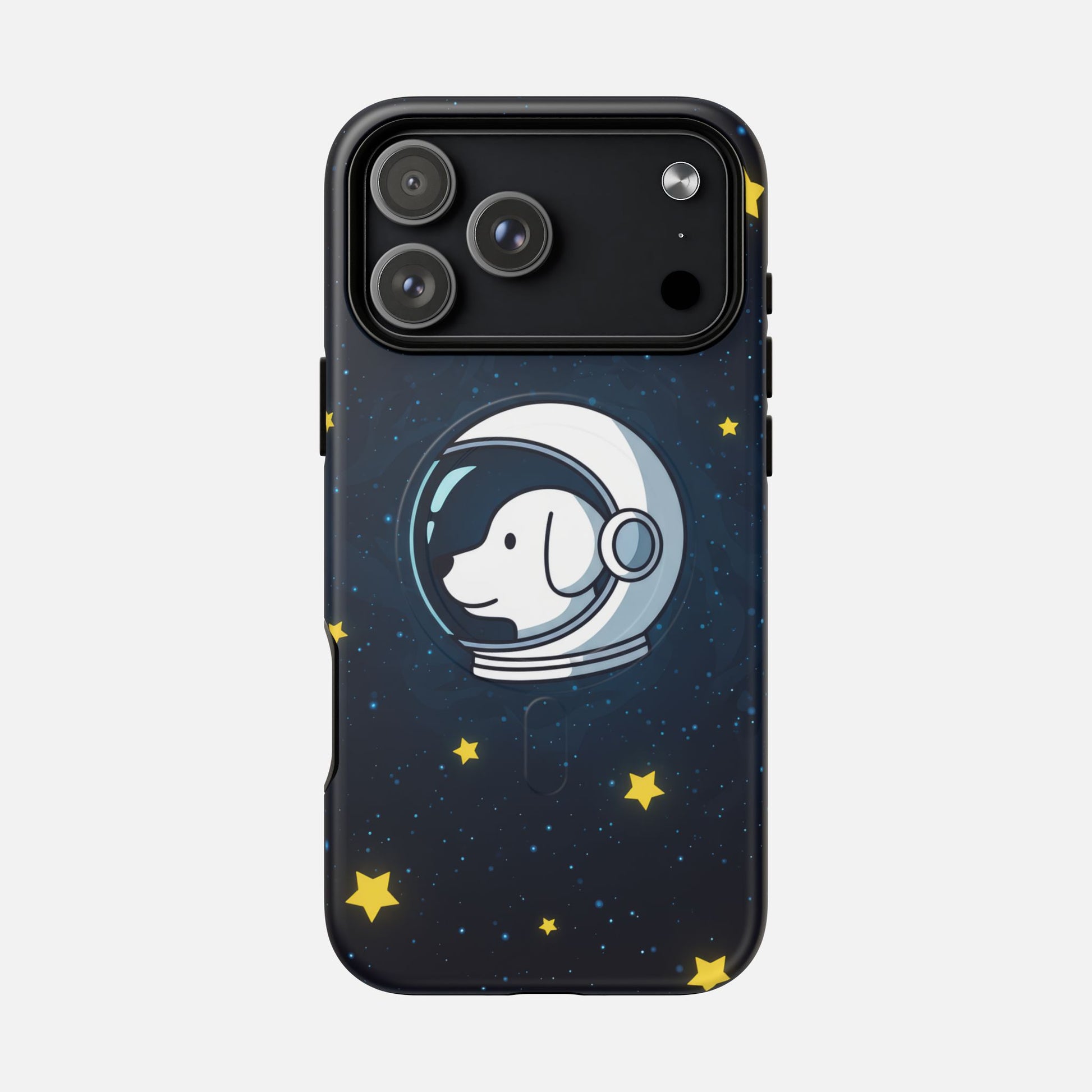 Astronaut Dog Magnetic Phone Case — Cute Space Puppy iPhone Cover with Stars iPhone 17 Pro Max Matte Phone Case