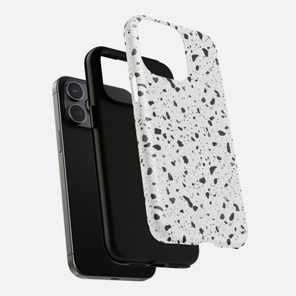Terrazzo Black & White iPhone Case — Tough Magnetic | MagSafe Compatible