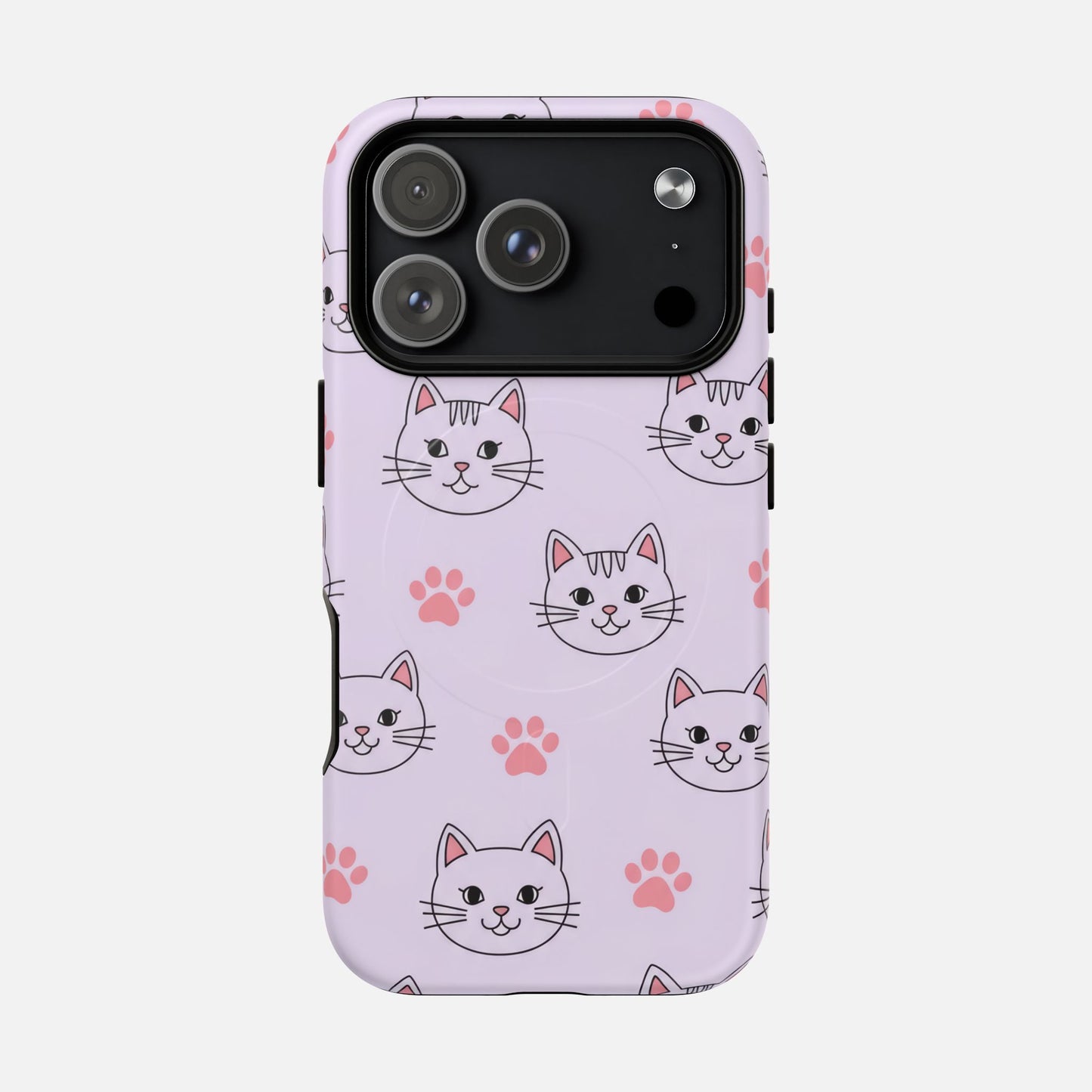 Cute Pink Cat Paw iPhone Case — Tough Magnetic | MagSafe Compatible