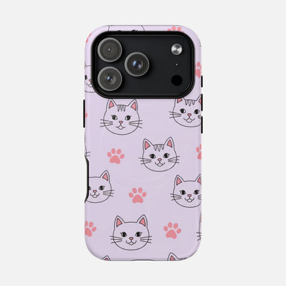 Cute Pink Cat Paw iPhone Case — Tough Magnetic | MagSafe Compatible