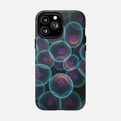 Abstract Neon Bubbles Magnetic Phone Case — Protective Tough Magnetic iPhone Cover iPhone 13 Pro Max Matte Phone Case