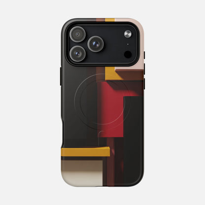 Retro Geometric Abstract iPhone Case — Tough Magnetic | MagSafe Compatible