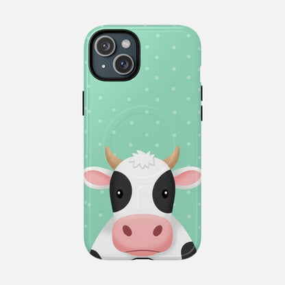 Cow Cartoon iPhone Case — Tough Magnetic | MagSafe Compatible