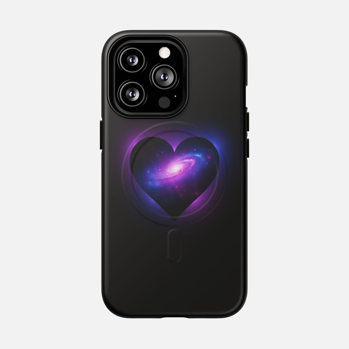 Galaxy Heart Tough Magnetic Phone Case — Magnetic Protective iPhone Cover with Purple Nebula Design iPhone 13 Pro Matte Phone Case